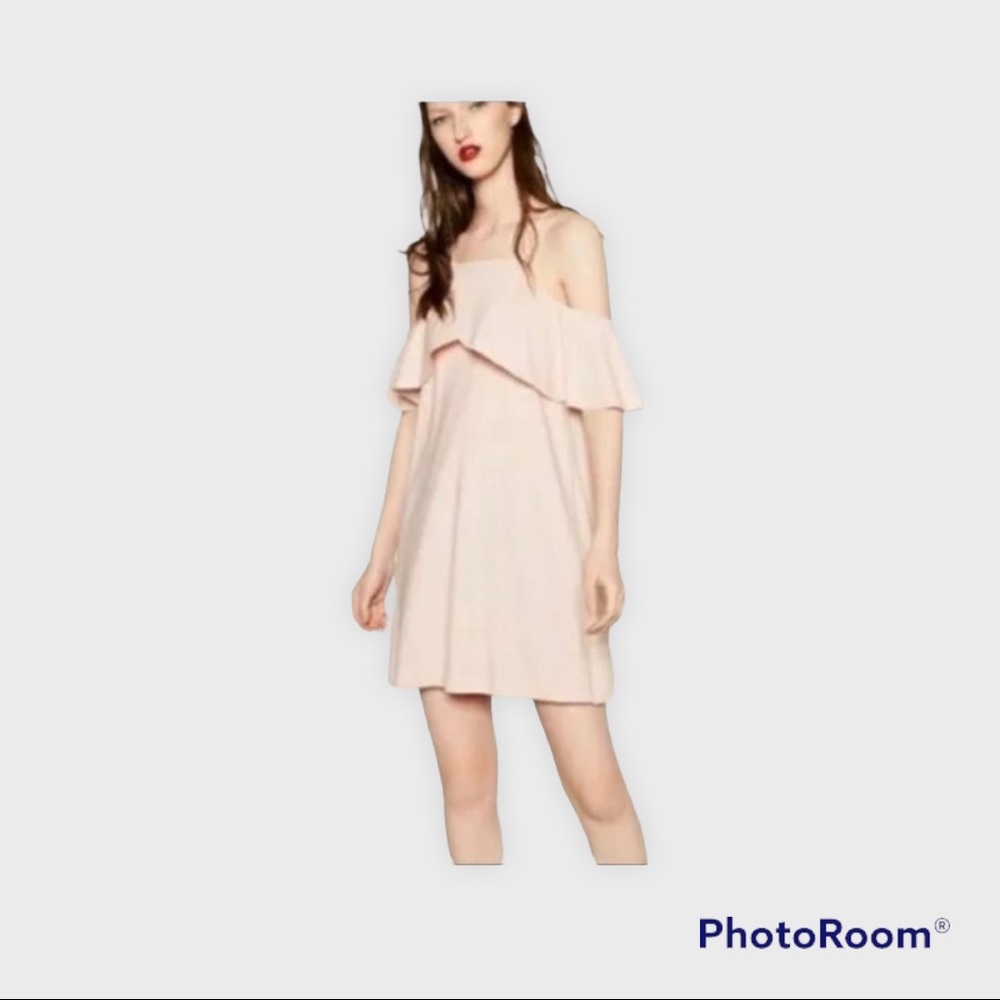 ZARA | BW Collection Ruffled Cold Shoulder Dress